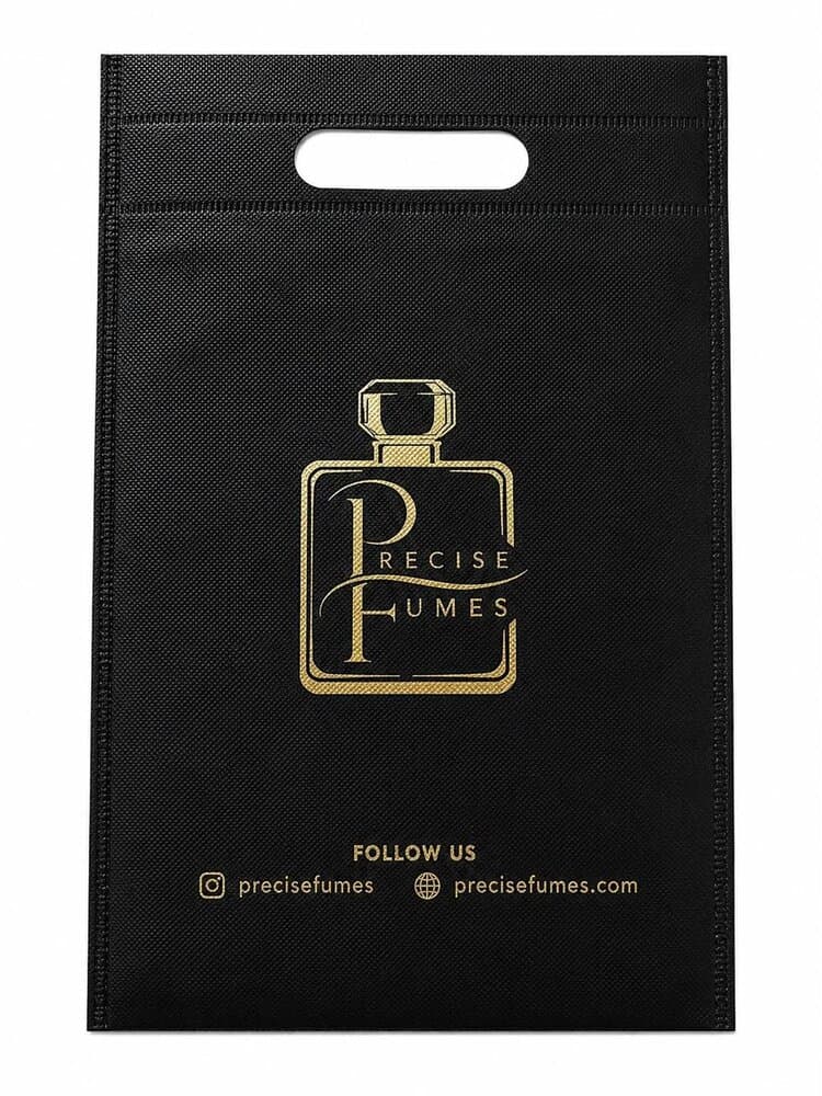 Precise Fumes premium black gift bag with gold logo