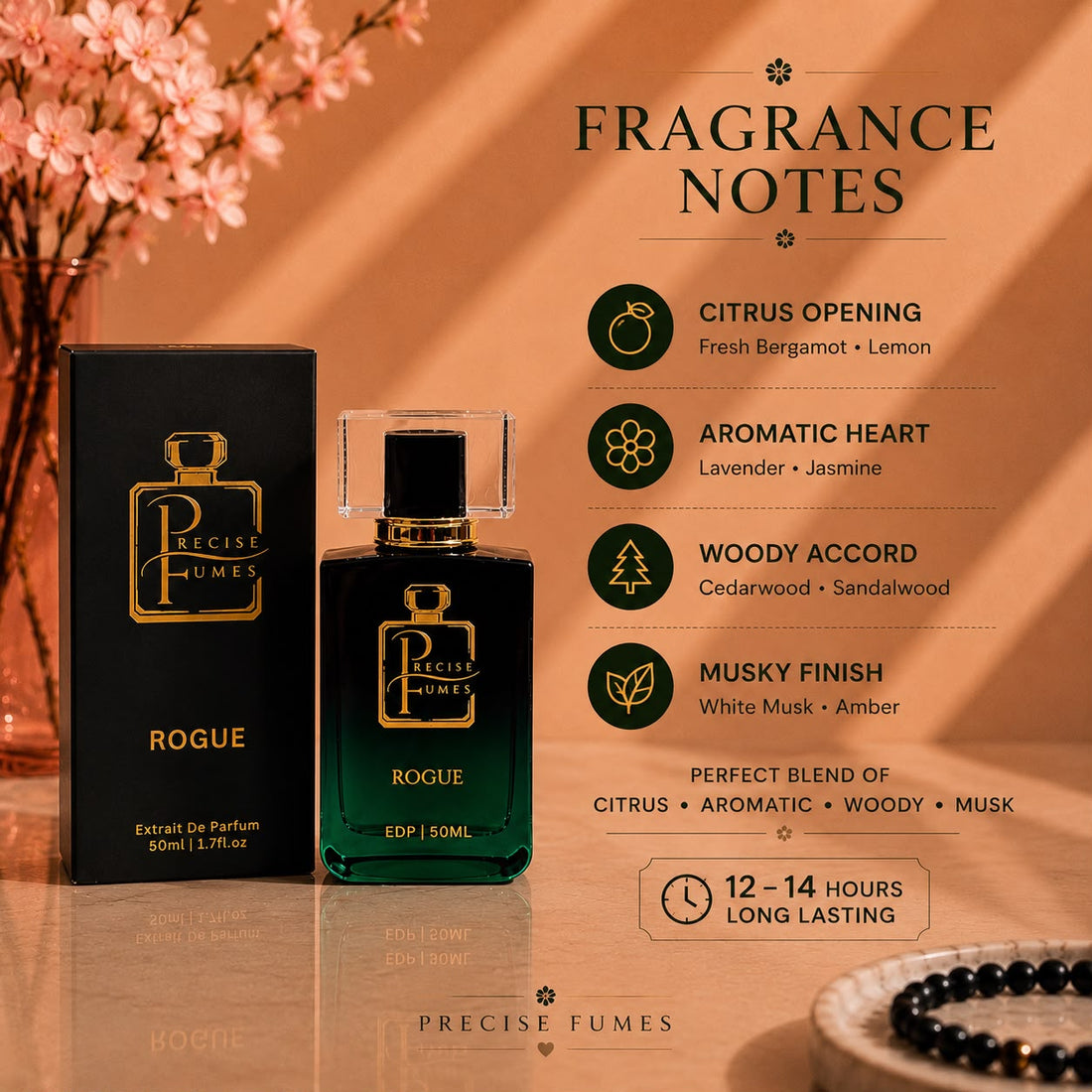 Rogue Long-Lasting Perfume for Men | Precise Fumes