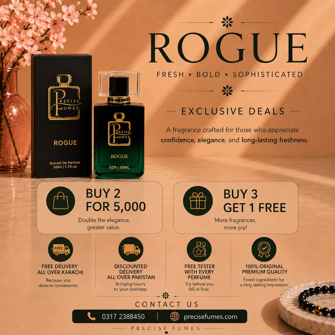 Rogue Long-Lasting Perfume for Men | Precise Fumes
